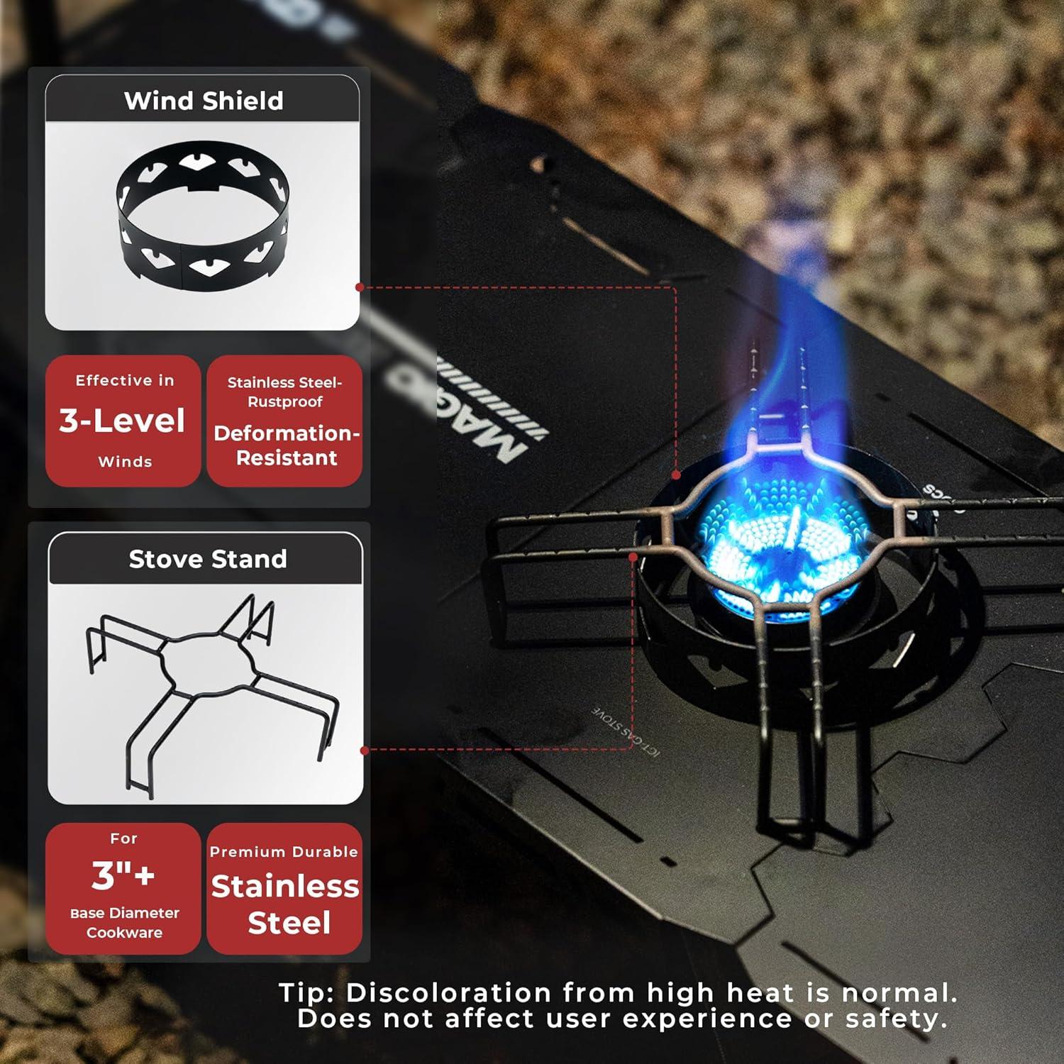 Estufa de Gas Alocs KD23-MFL Plegable 12625 BTU para Camping