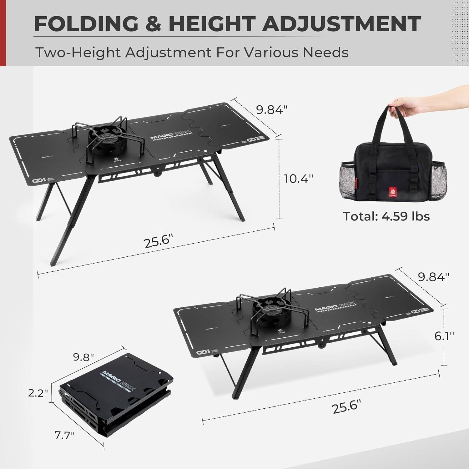 Estufa de Gas Alocs KD23-MFL Plegable 12625 BTU para Camping