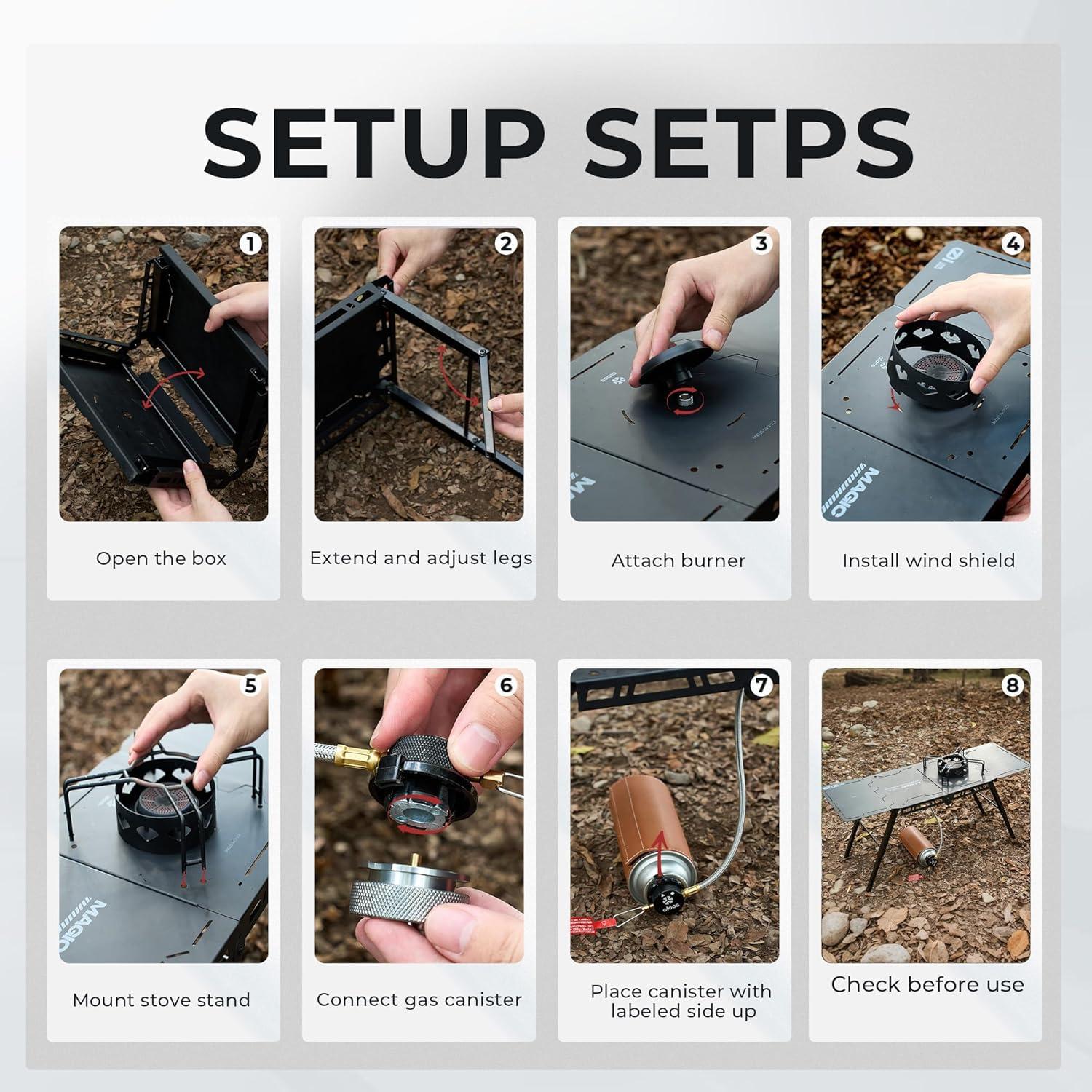 Estufa de Gas Alocs KD23-MFL Plegable 12625 BTU para Camping