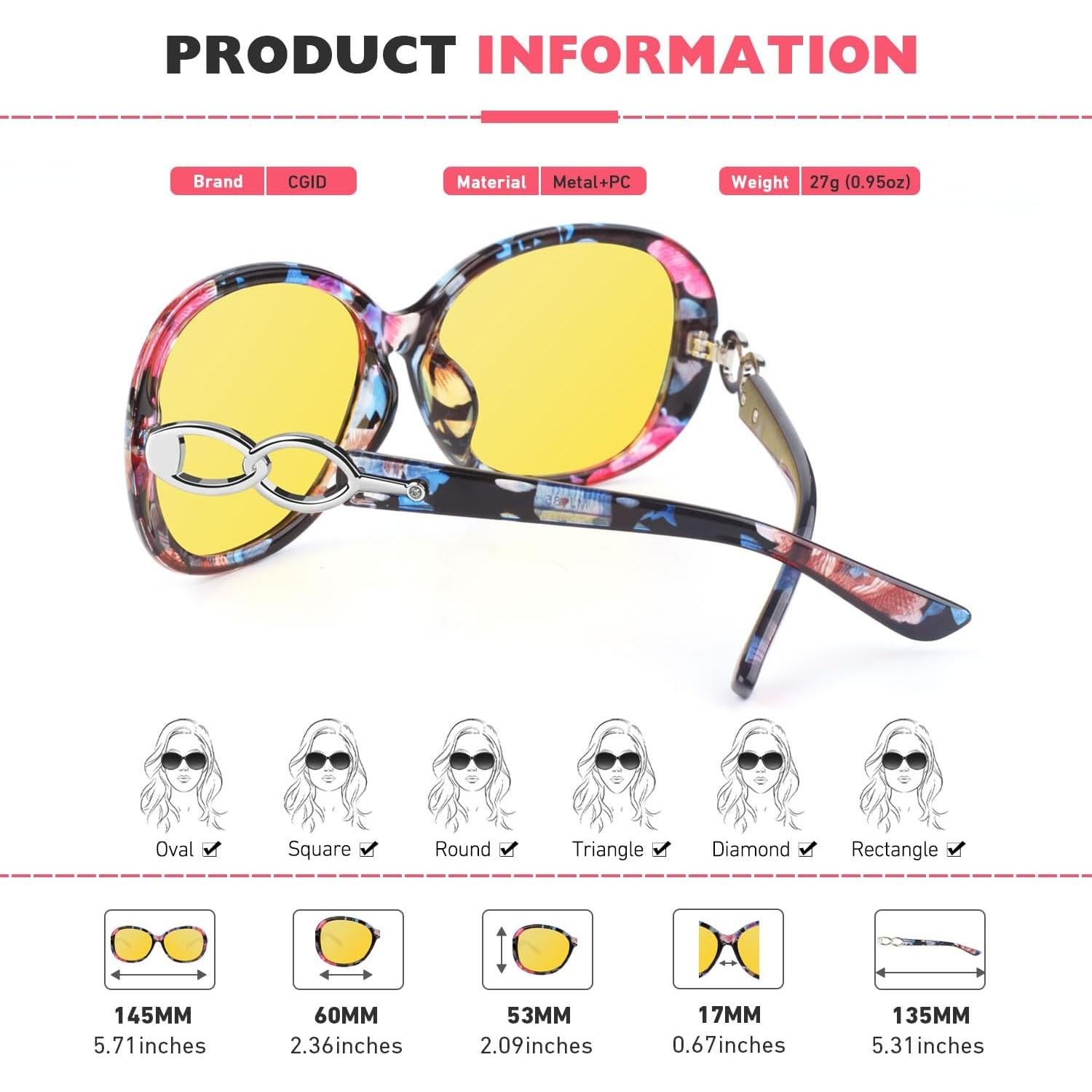 Gafas CGID de Conducción Nocturna UV400 para Mujeres