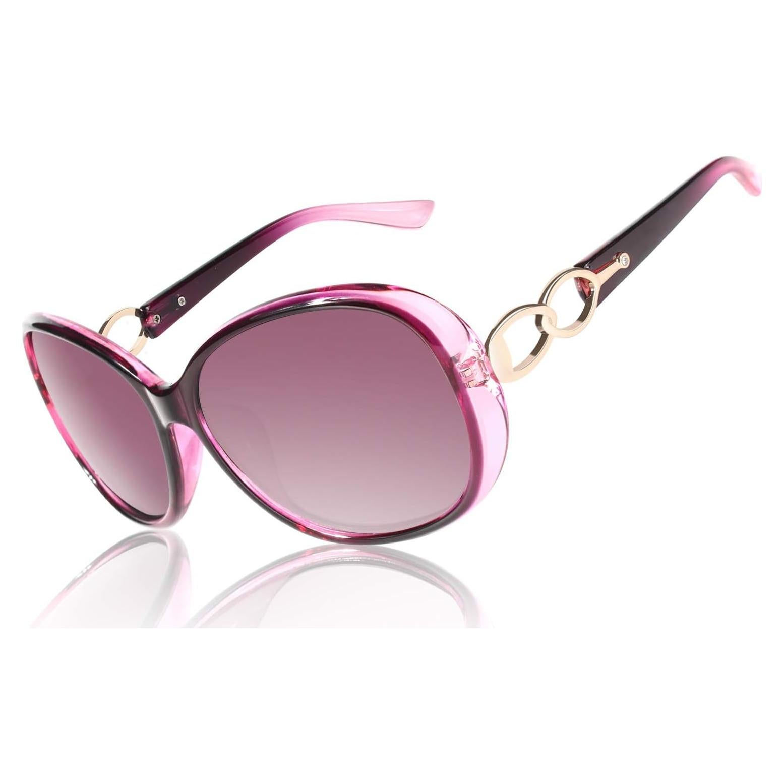 Gafas de Sol CGID UV400 Polarizadas Marco Retro Púrpura