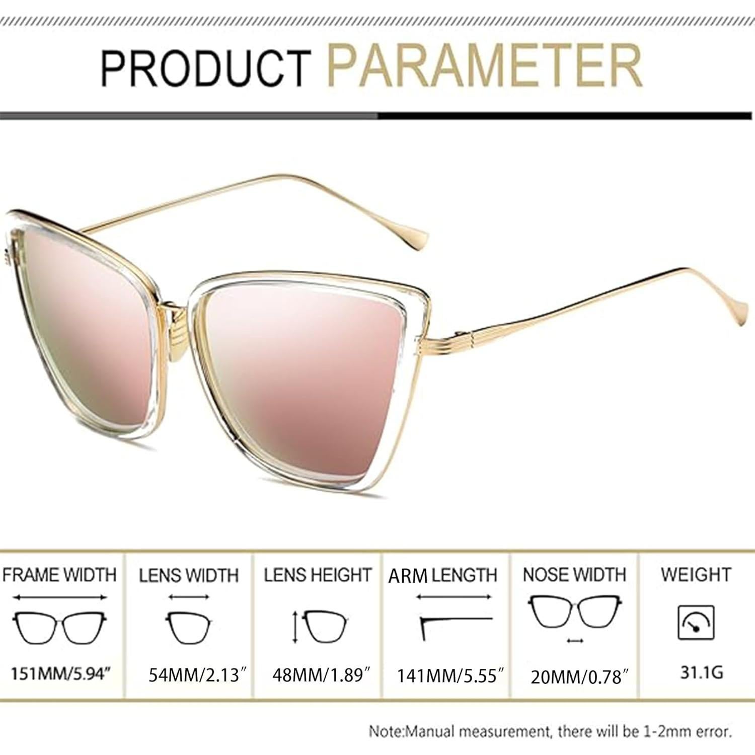 Gafas de sol Joopin estilo gato UV400 paquete de 2