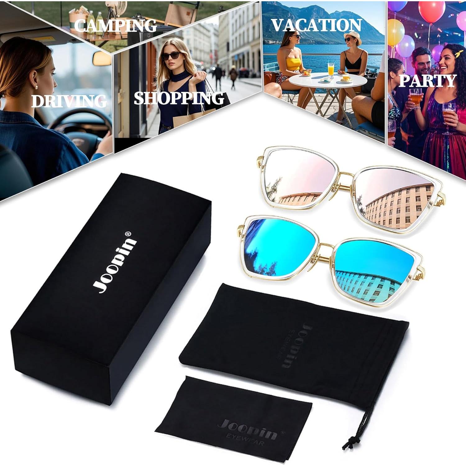 Gafas de sol Joopin estilo gato UV400 paquete de 2