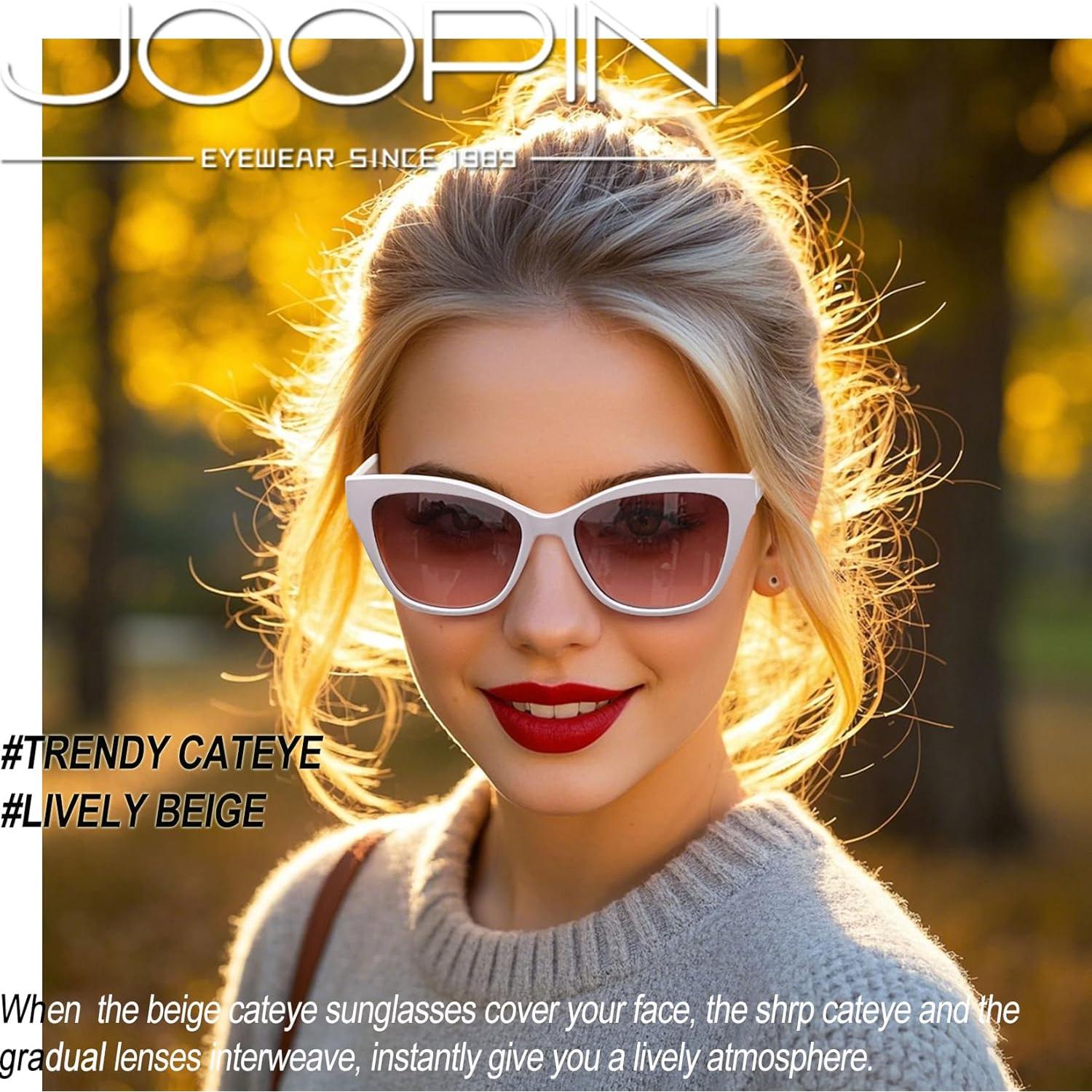 Gafas de sol Joopin Ojo de Gato Beige UV400 para Mujeres