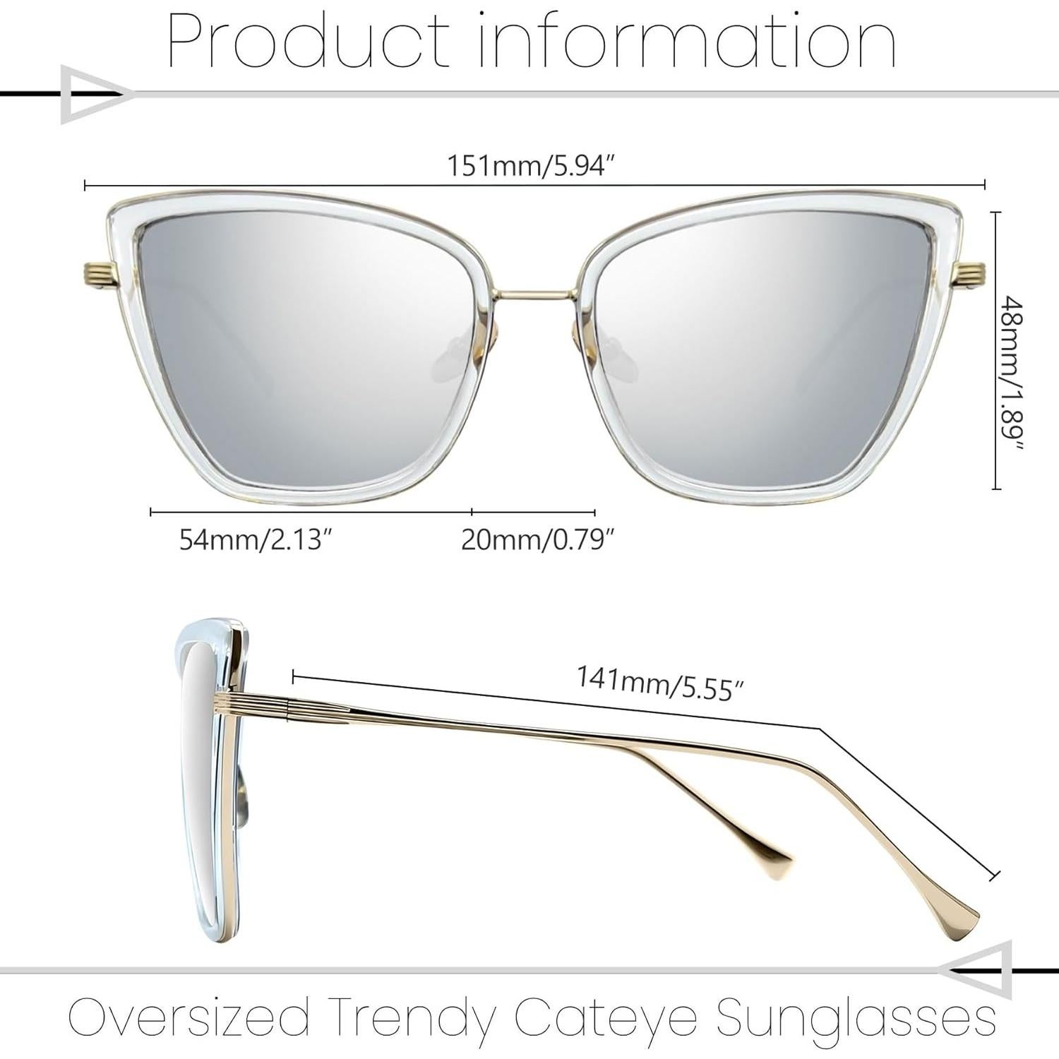 Gafas de sol Joopin estilo gato UV400 paquete de 2