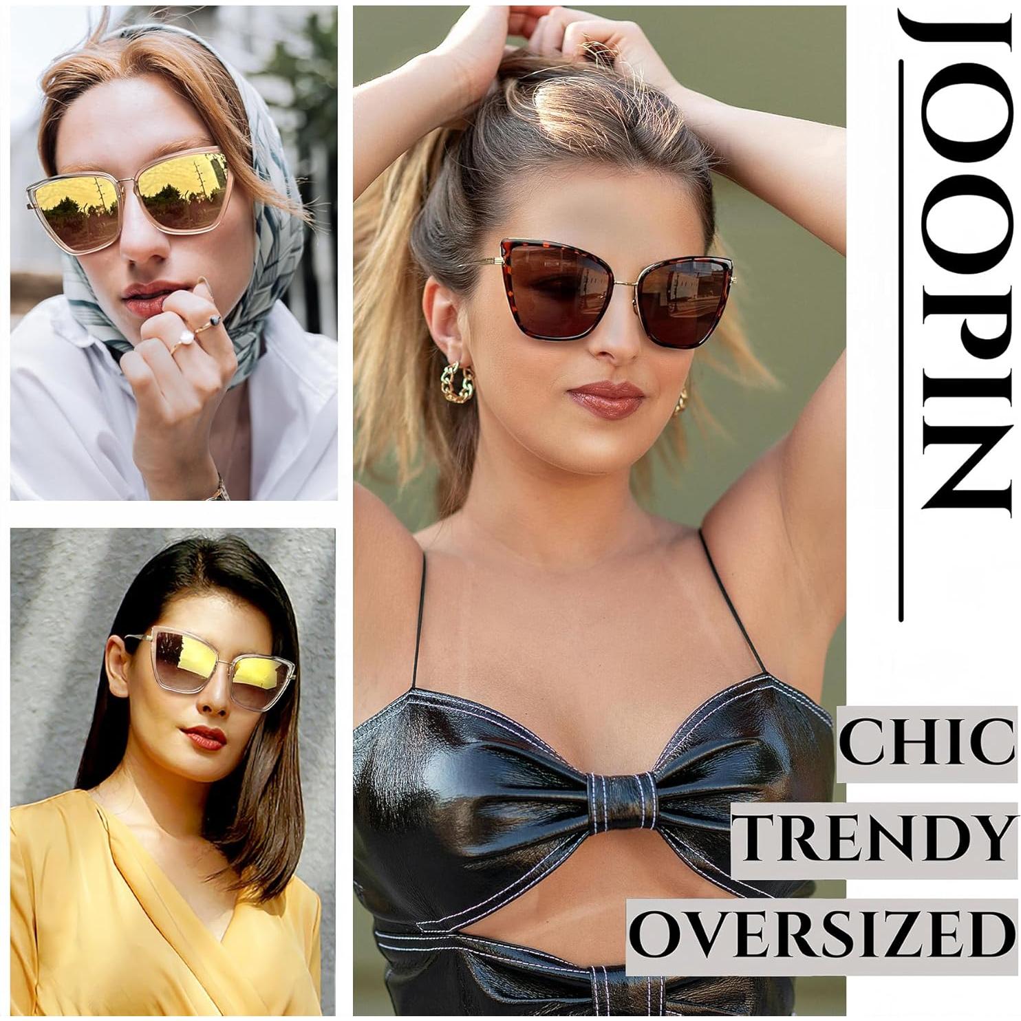 Gafas de sol grandes Joopin estilo gato UV400 paquete 2