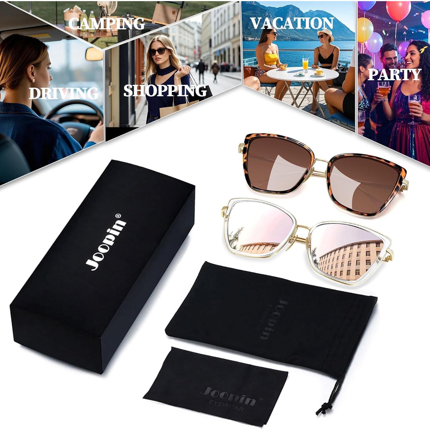 Gafas de sol grandes Joopin estilo gato UV400 para mujeres