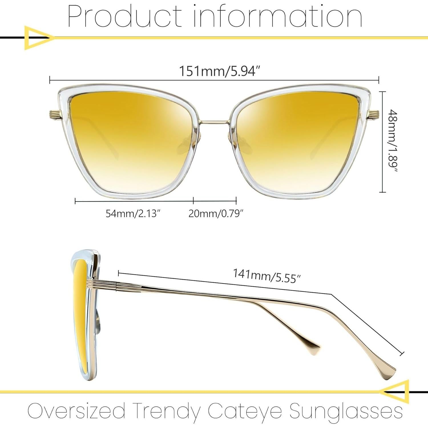 Gafas de sol Joopin estilo gato UV400 set 2 para mujeres