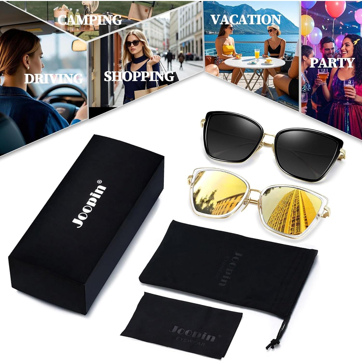 Gafas de sol Joopin estilo gato UV400 set 2 para mujeres