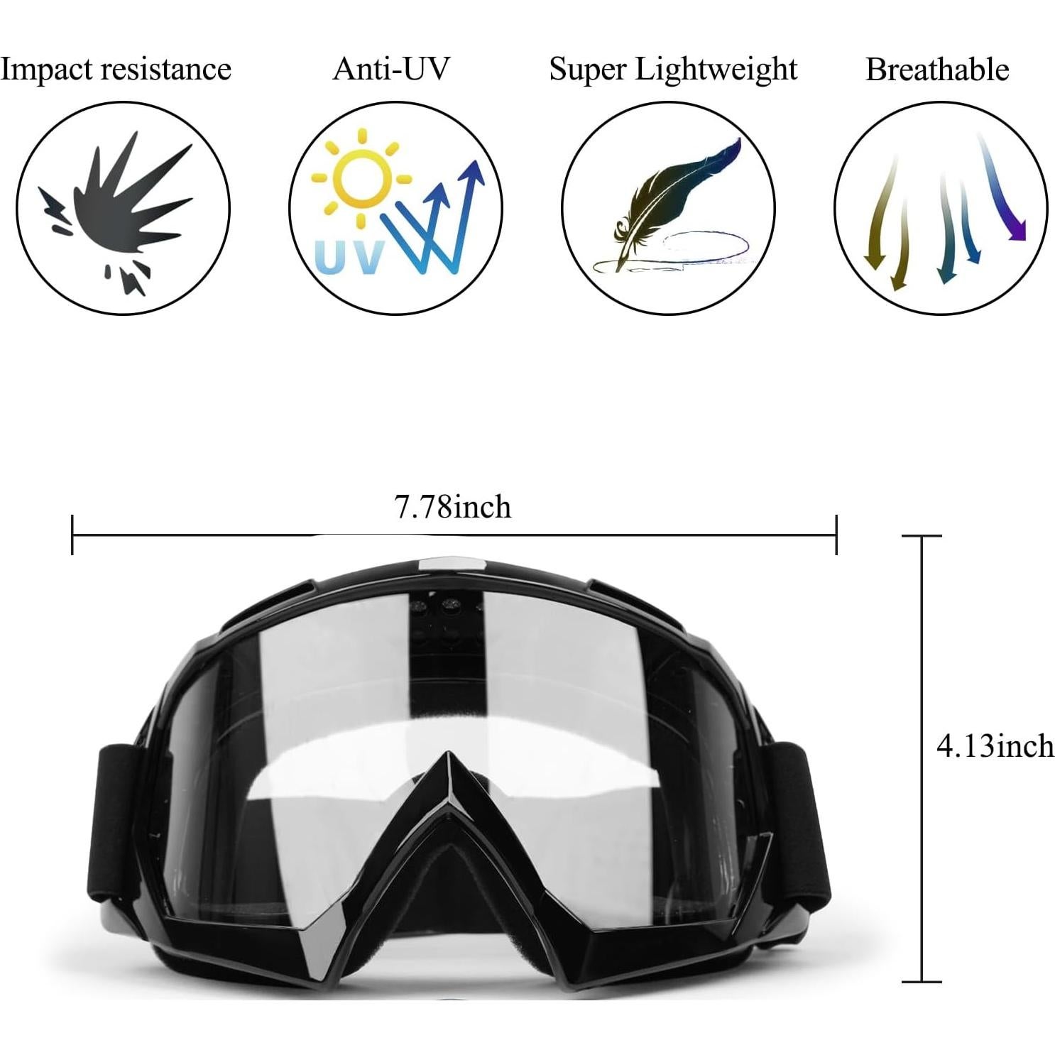 Gafas de Motocross XYOP con Lentes Claras y Ajustables