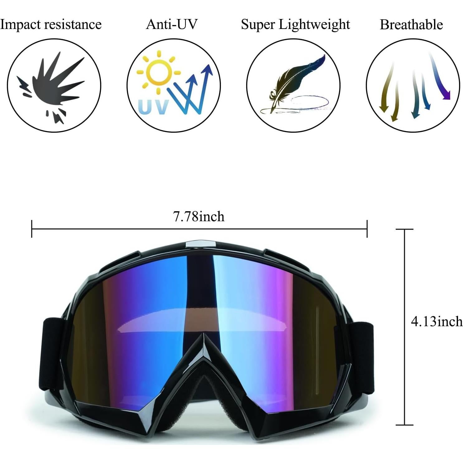 Gafas de motocross XYOP UV400 Antivaho 2-Pack