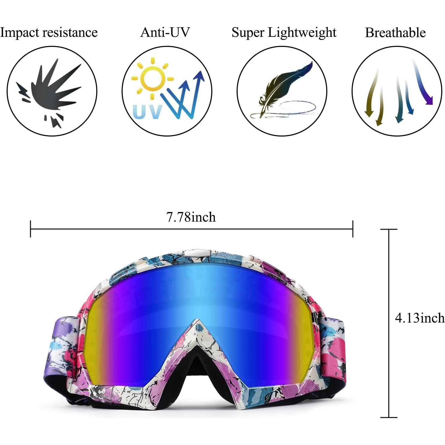 Gafas de Moto XYOP ATV Ajustables Anti-empañamiento 2 Pzs