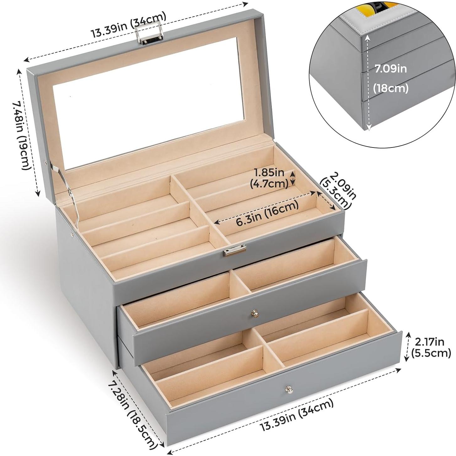 Organizador de Gafas ProCase 3 Capas 18 Ranuras Gris