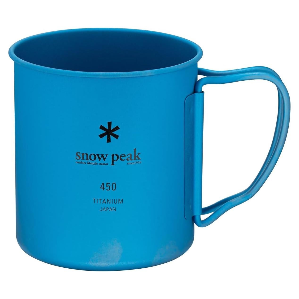 Taza de Titanio Snow Peak 450ml Azul Ultraligera para Camping
