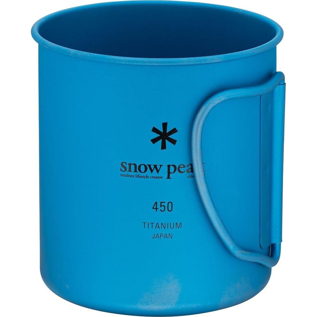 Taza de Titanio Snow Peak 450ml Azul Ultraligera para Camping