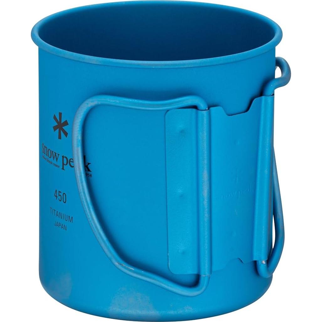 Taza de Titanio Snow Peak 450ml Azul Ultraligera para Camping