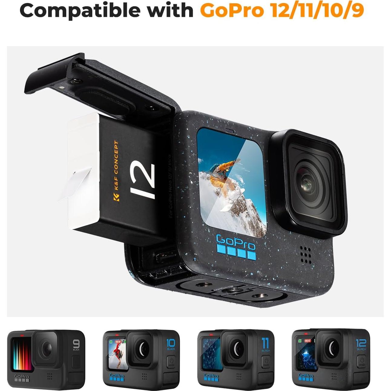 Baterías K&F Concept Hero 12 Enduro 1730mAh 3-Pack Cargador