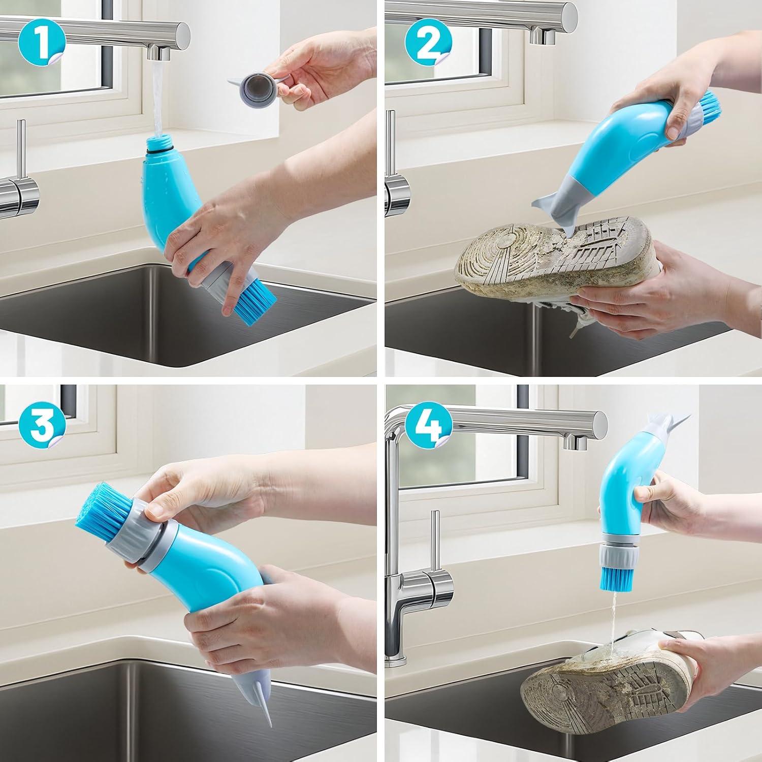 Kit de Limpieza de Botas Mitclear - Cepillo y Raspador Azul