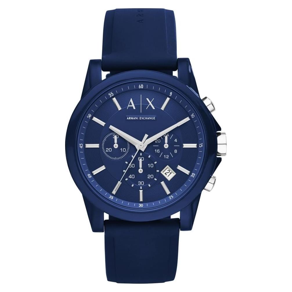 Reloj Cronógrafo AX Armani Exchange 44mm Azul Silicona