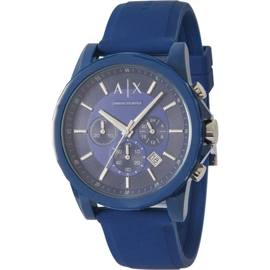 Reloj Cronógrafo AX Armani Exchange 44mm Azul Silicona