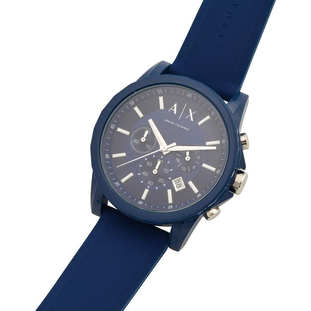 Reloj Cronógrafo AX Armani Exchange 44mm Azul Silicona
