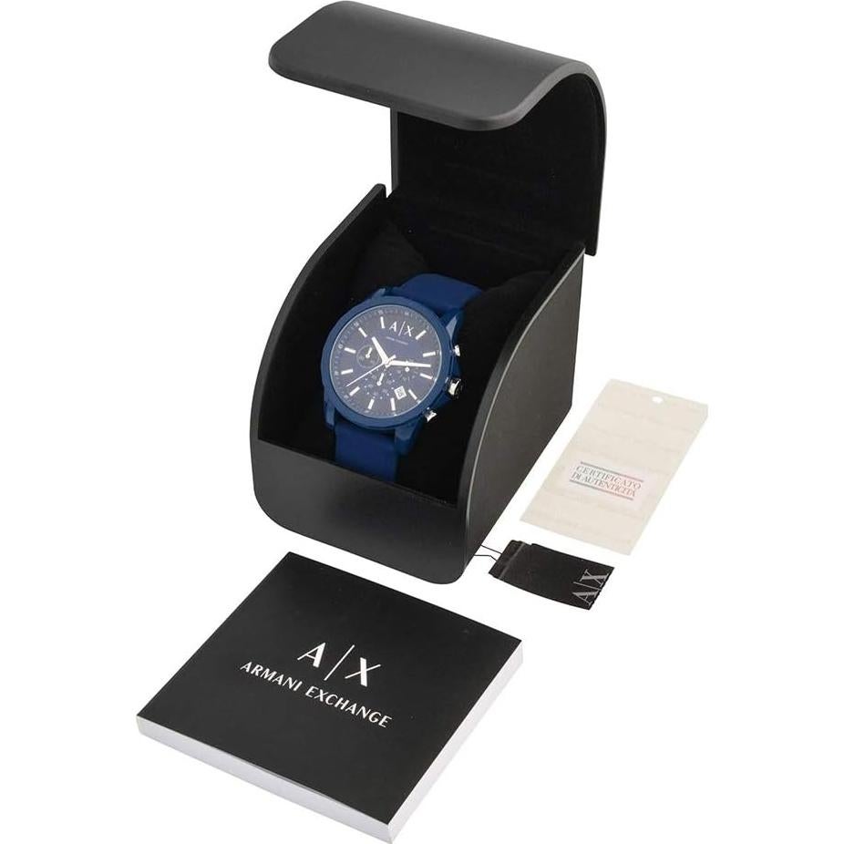 Reloj Cronógrafo AX Armani Exchange 44mm Azul Silicona