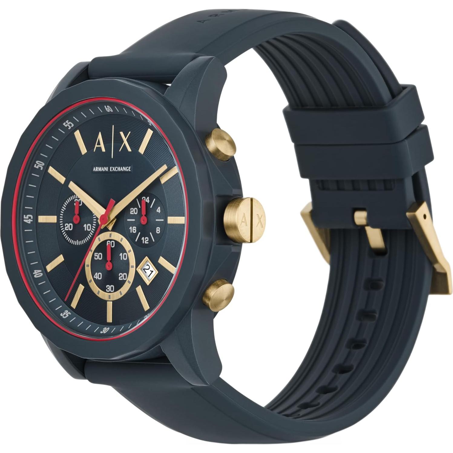 Reloj Cronógrafo Armani Exchange AX1335 47mm Azul Silicona