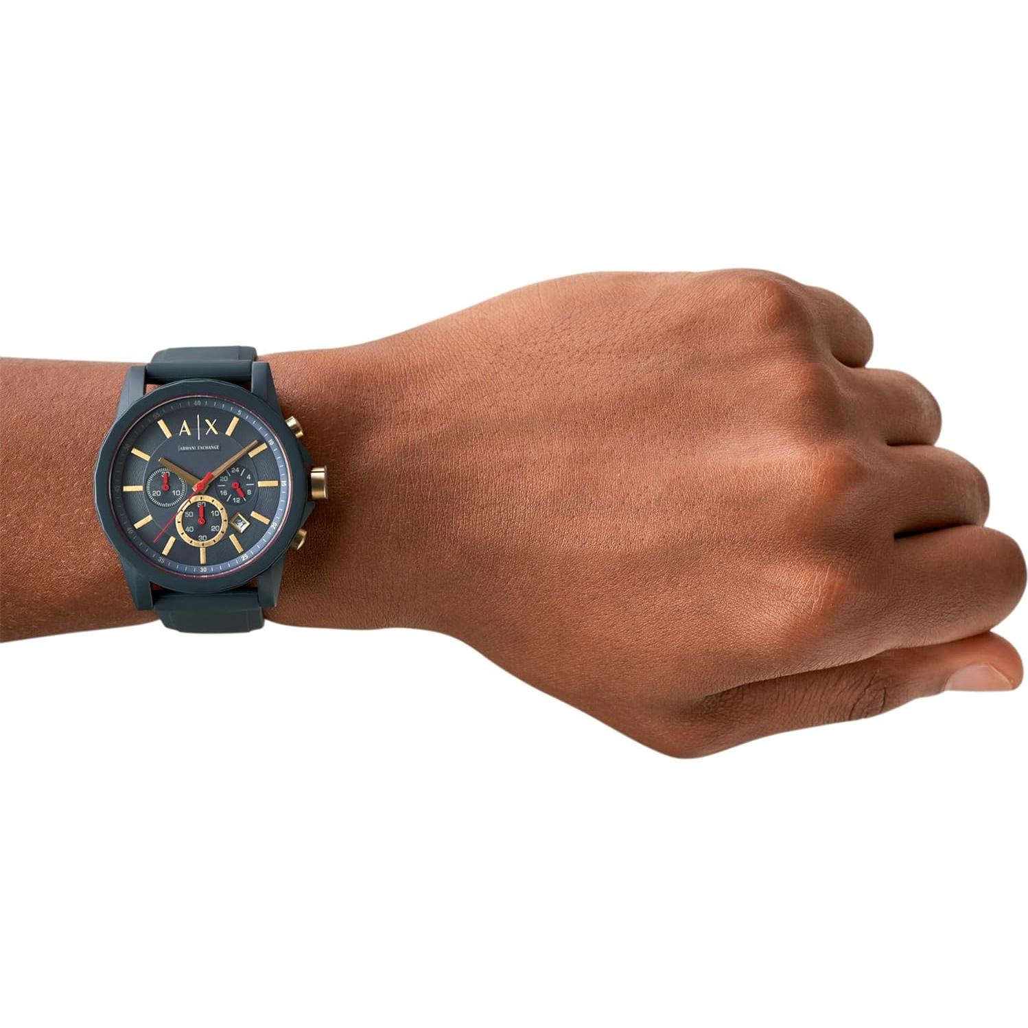 Reloj Cronógrafo Armani Exchange AX1335 47mm Azul Silicona