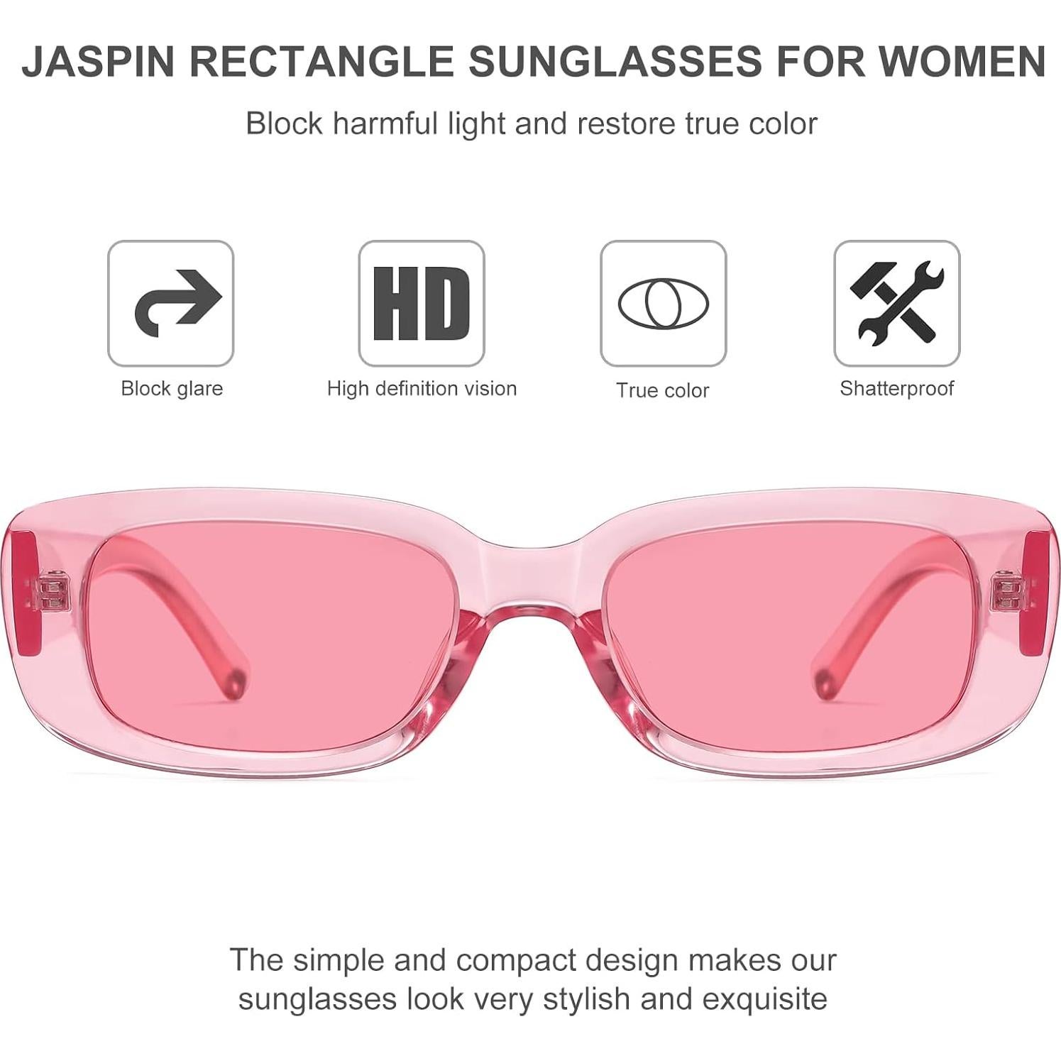 Gafas de Sol Rectangulares JASPIN UV400 Rosa Claro
