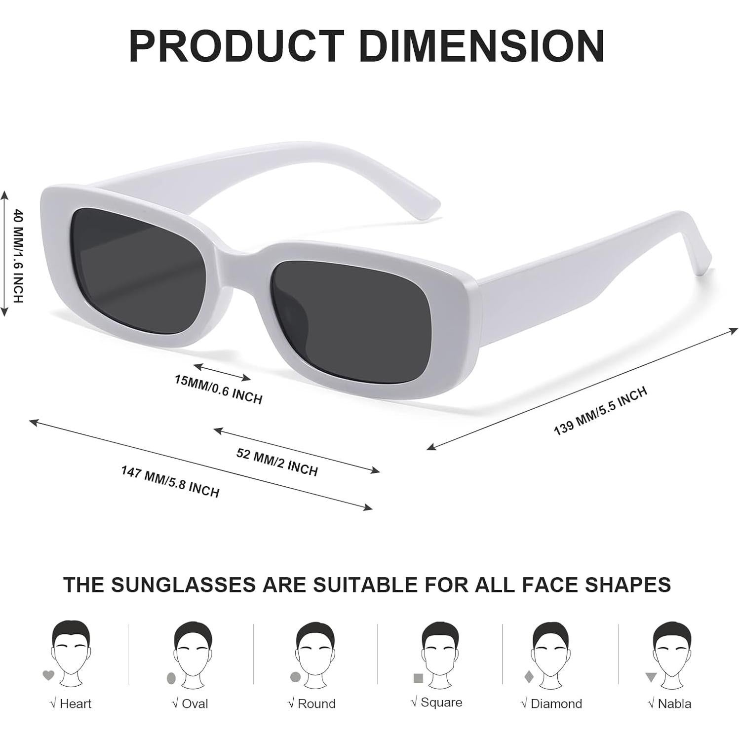 Gafas de Sol Rectangulares JASPIN UV400 Unisex Retro