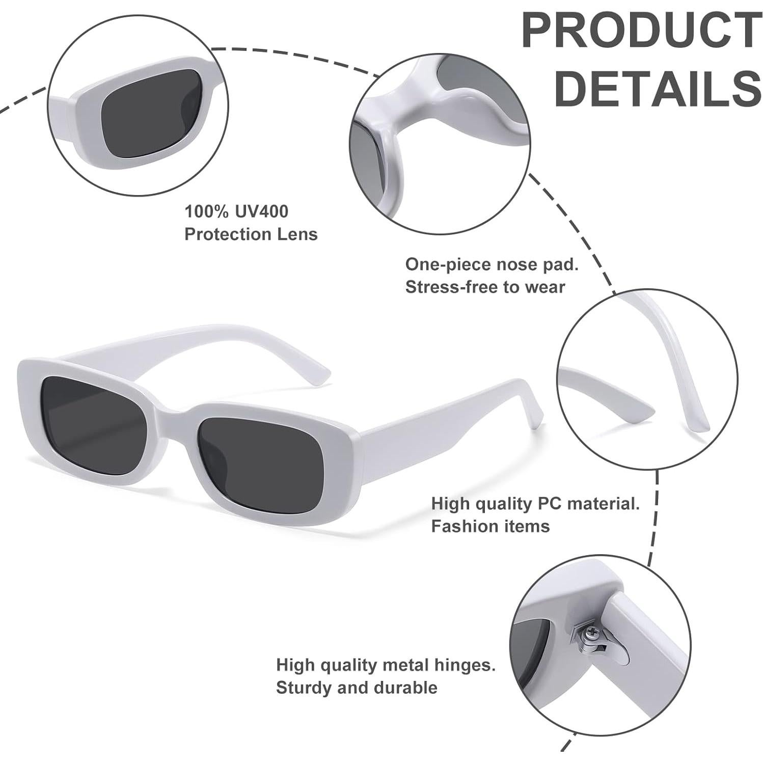 Gafas de Sol Rectangulares JASPIN UV400 Unisex Retro