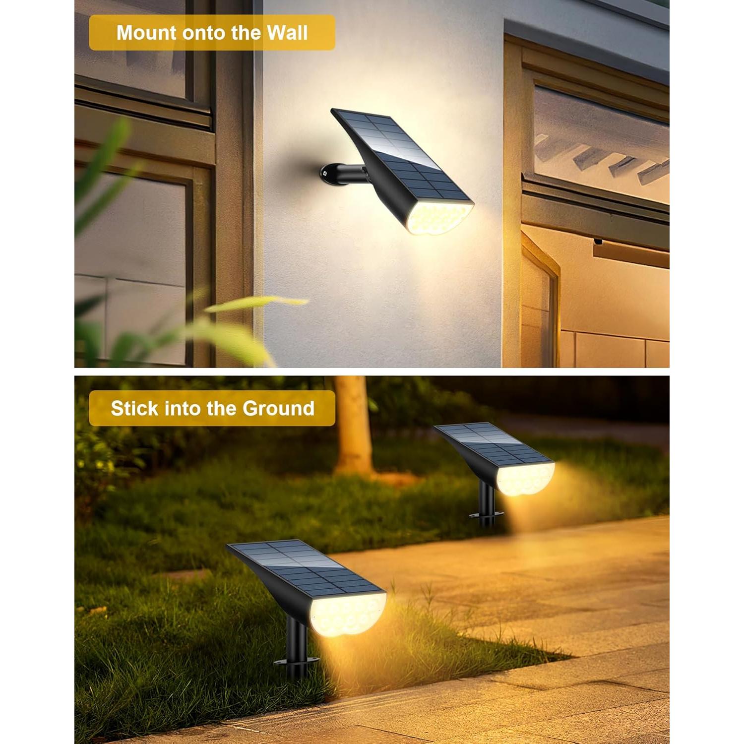 Luces Solares BAXIA para Jardín IP65 3 Modos Blanco Cálido