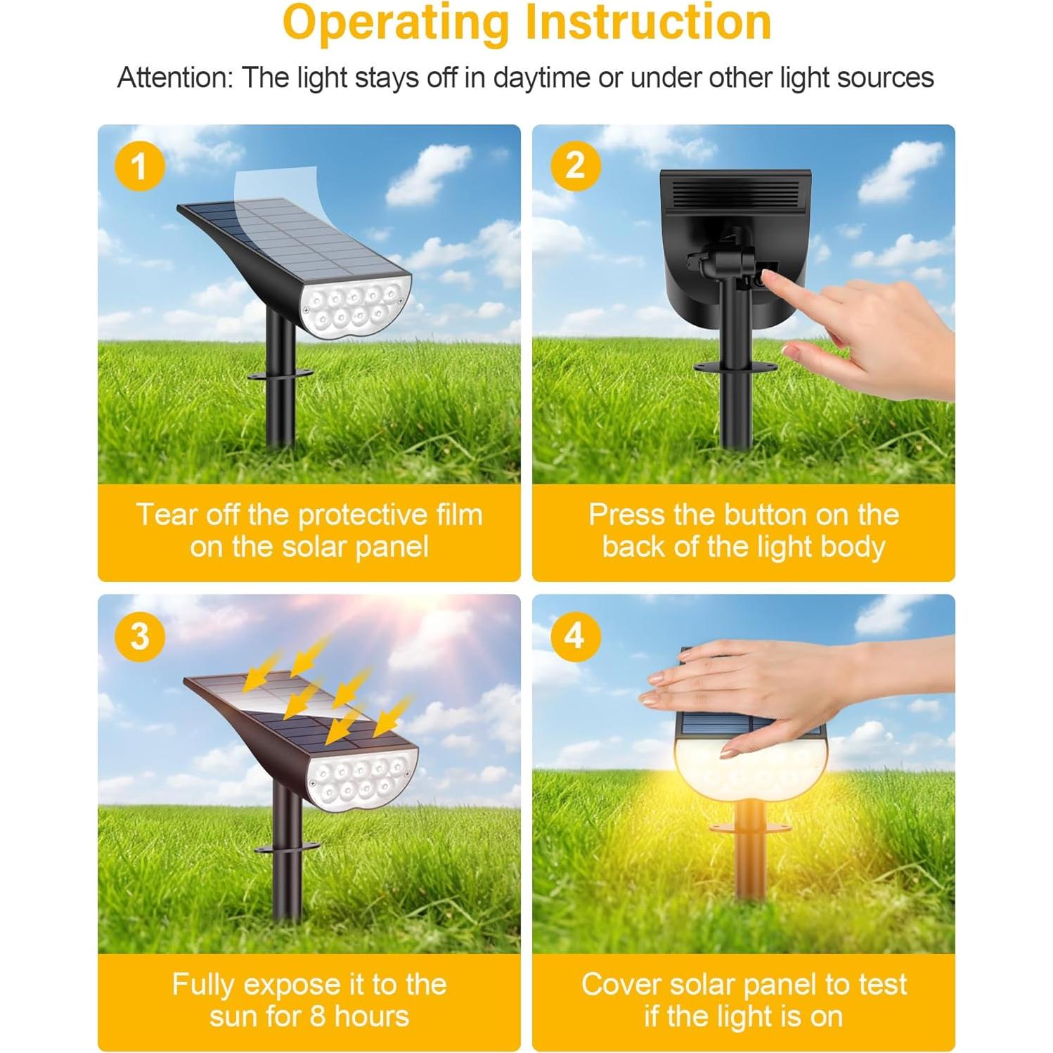 Luces Solares BAXIA para Jardín IP65 3 Modos Blanco Cálido