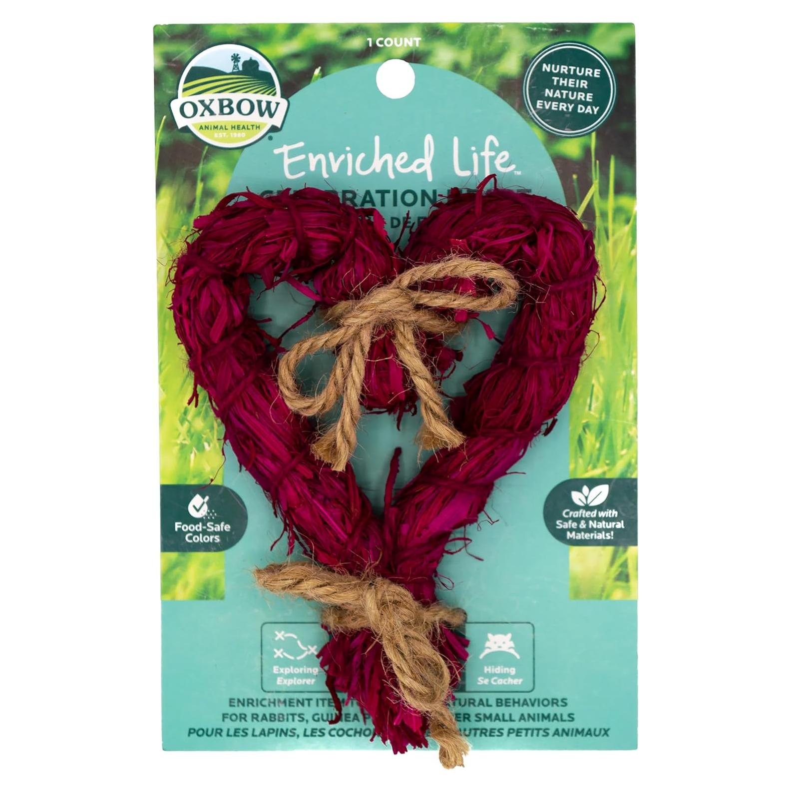 Juguete para Conejos Oxbow Corazón Enriquecido 12.39x18.73cm