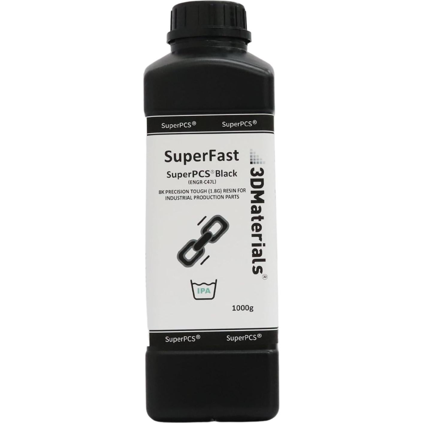 Resina 3D SuperPCS 1000g Negra, Rápida y Resistente