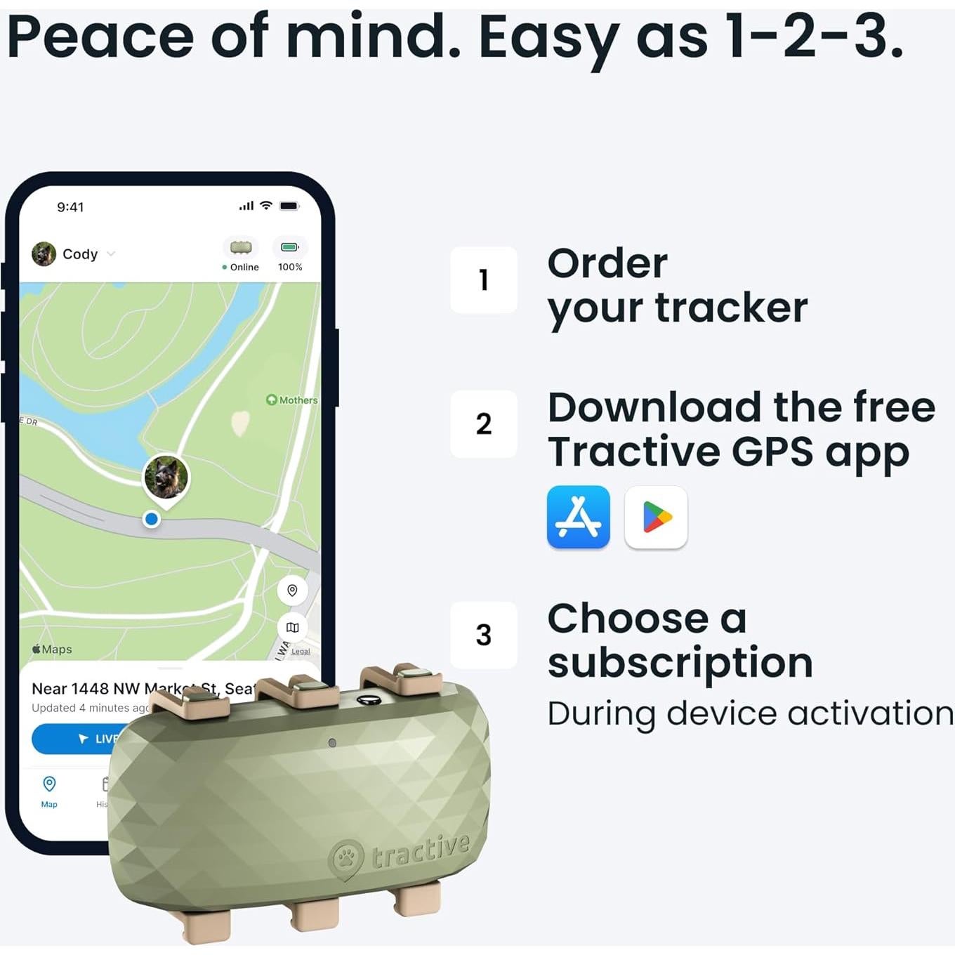 Rastreador GPS Tractive XL para Perros +22,68 kg Verde