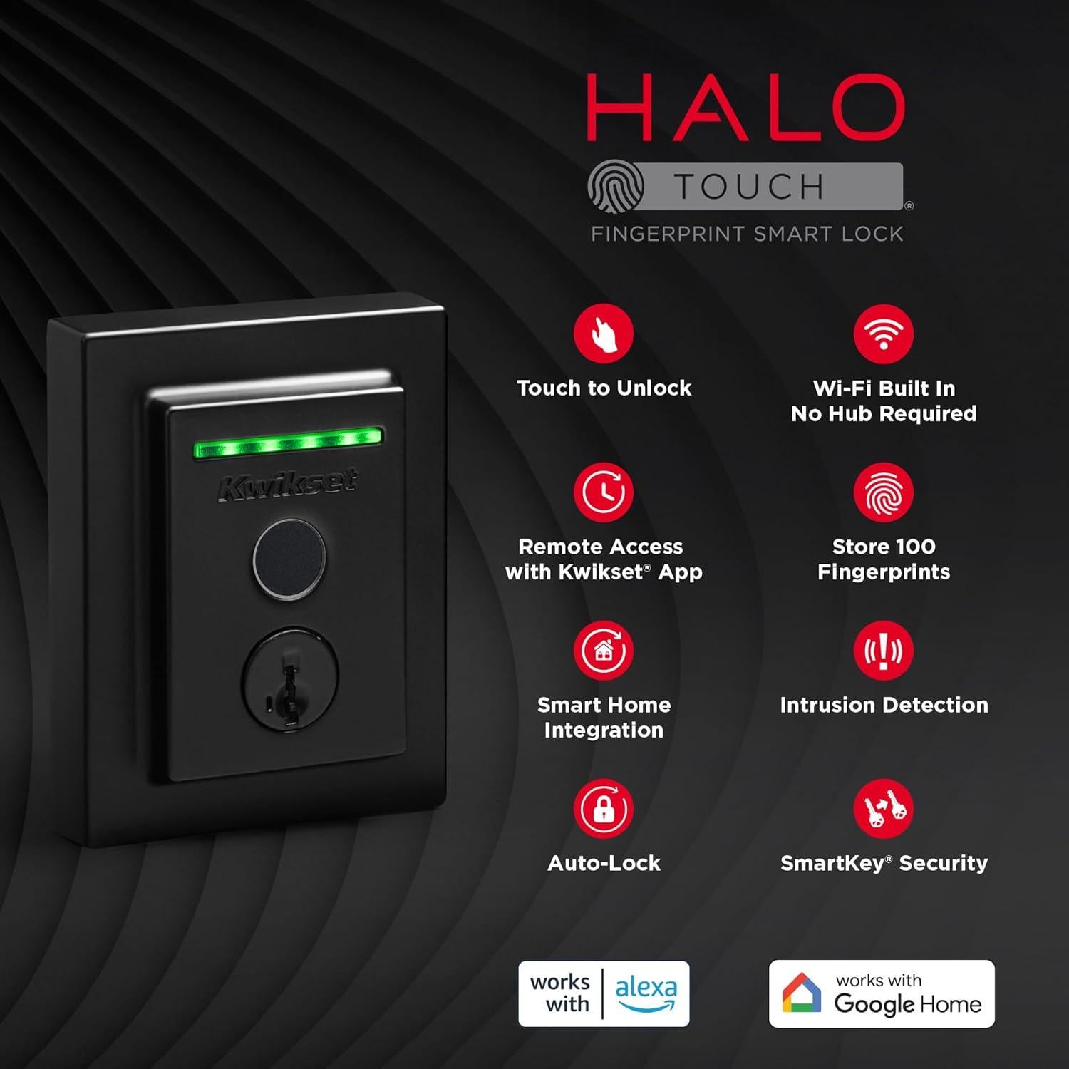 Cerradura Inteligente Kwikset Halo Touch Wi-Fi con Huella