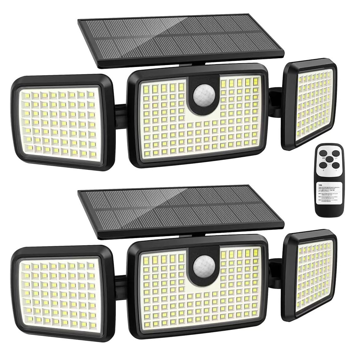 Luces Solares Exteriores Mihani 232 LEDs Carga Rápida 2 Pcs