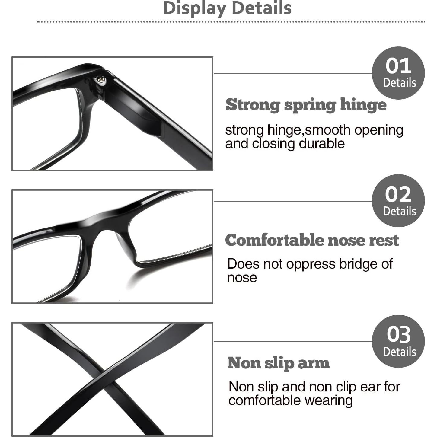 Paquete de 6 Gafas de Lectura con Filtro Luz Azul - Unisex