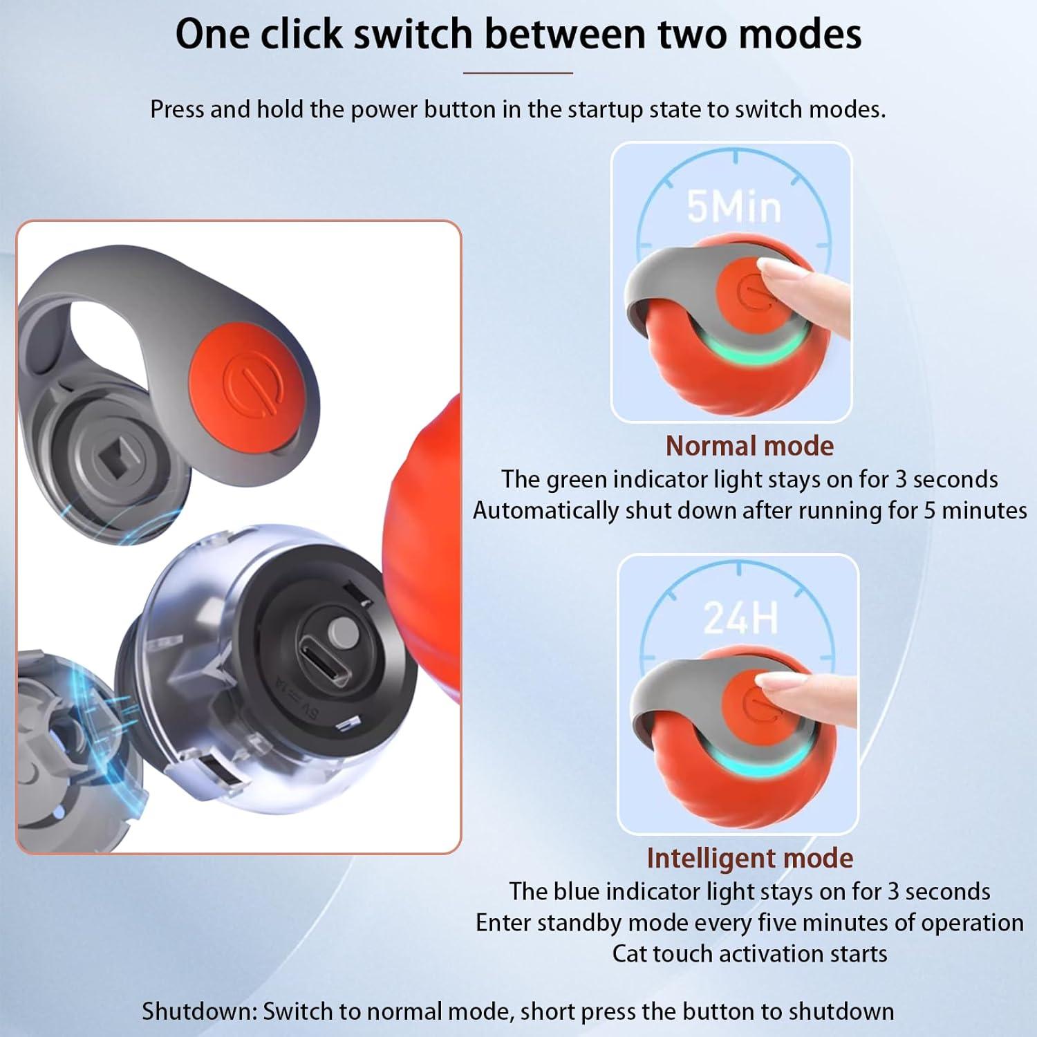 Bola Interactiva para Gatos Oiuyamn con Pluma y Modos