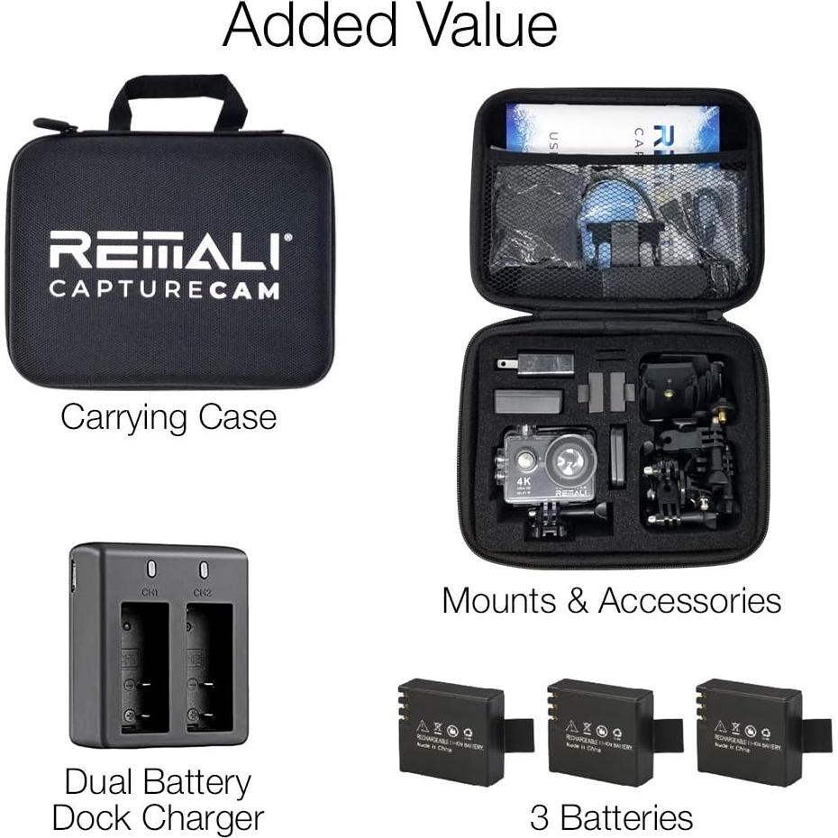 Cámara de Acción REMALI CaptureCam 4K Ultra HD 12MP WiFi