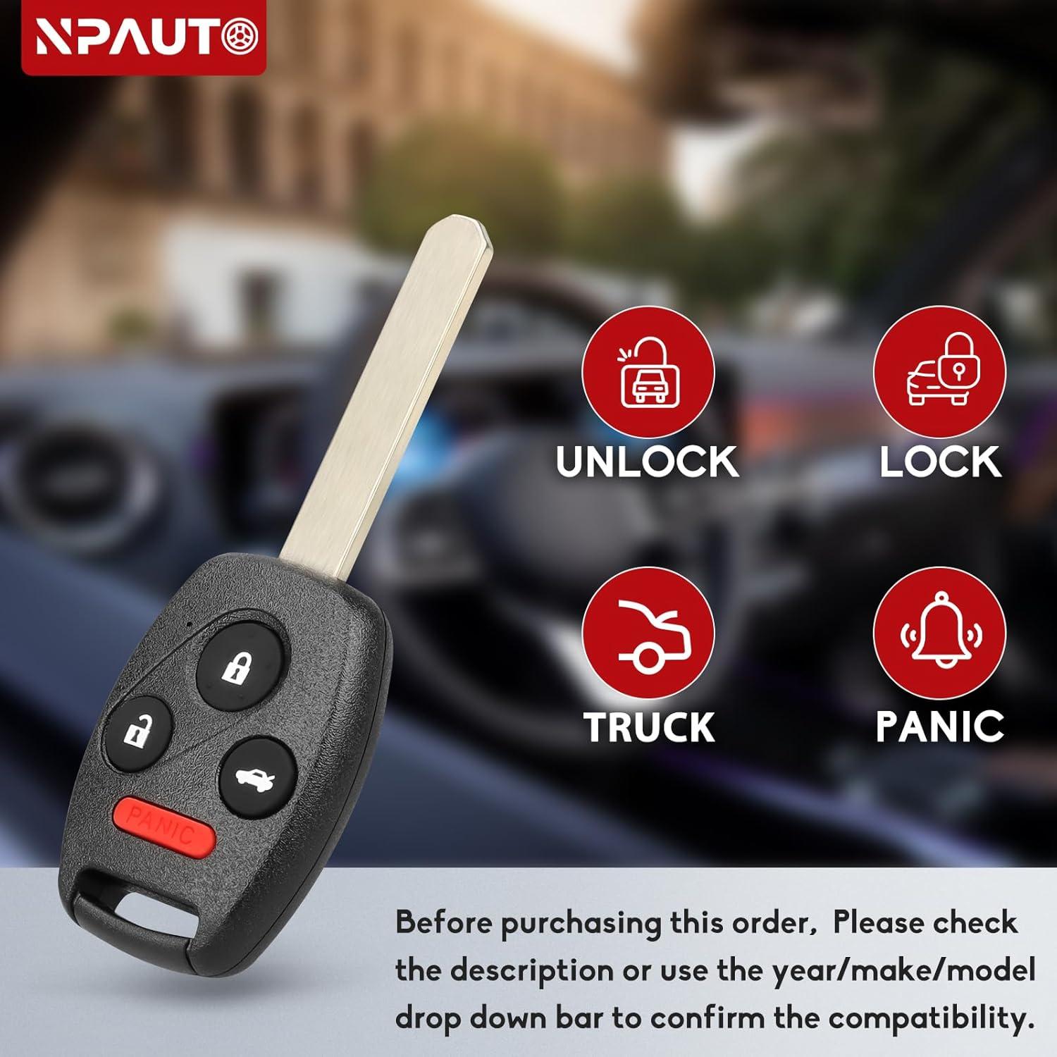 Llavero NPAUTO para Honda Civic 2006-2013, Control Remoto