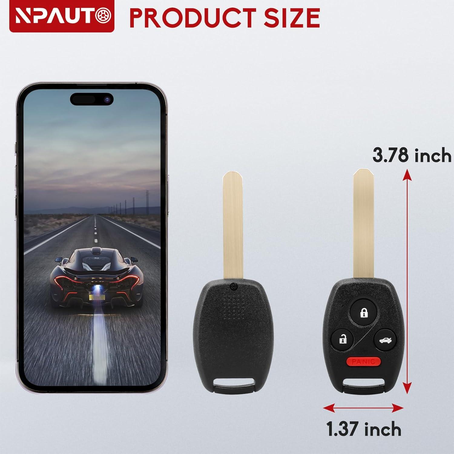 Llavero NPAUTO para Honda Civic 2006-2013, Control Remoto