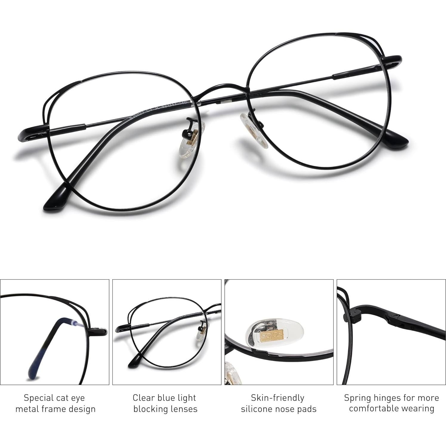 Gafas SOJOS Cat Eye bloqueo luz azul para mujer