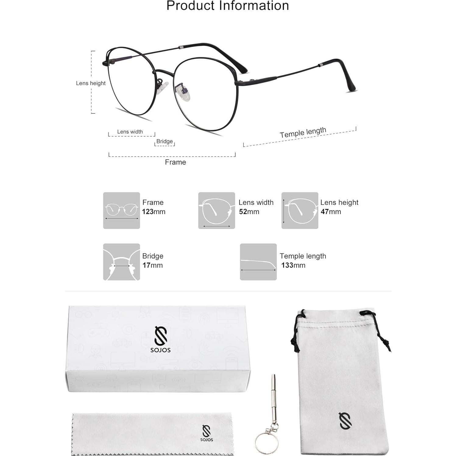 Gafas SOJOS Cat Eye bloqueo luz azul para mujer