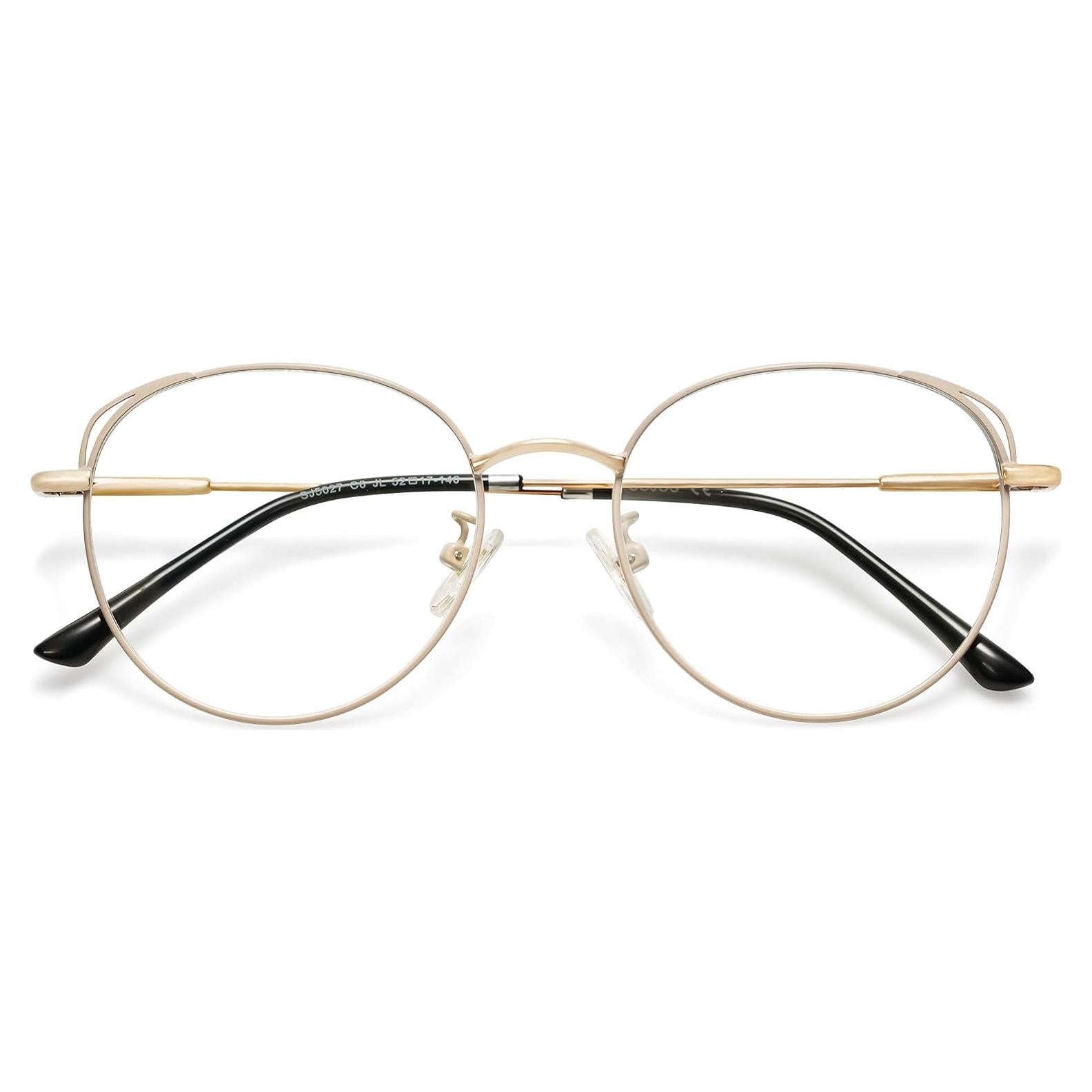 Gafas de luz azul SOJOS Cat Eye para mujer con marco metal