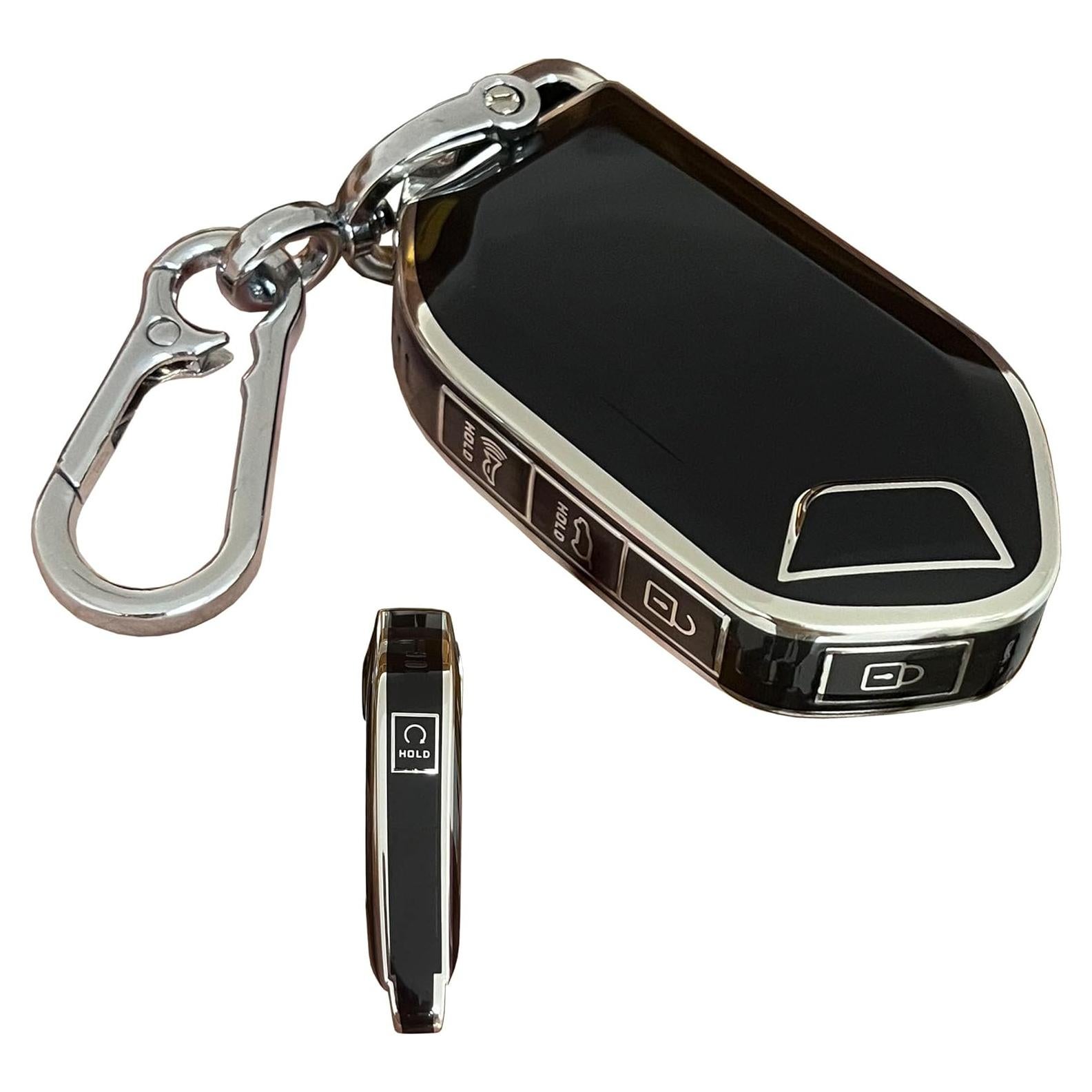 Cubierta de llave Kia Telluride 2023 AIOEUOIA TPU Negro-Plata