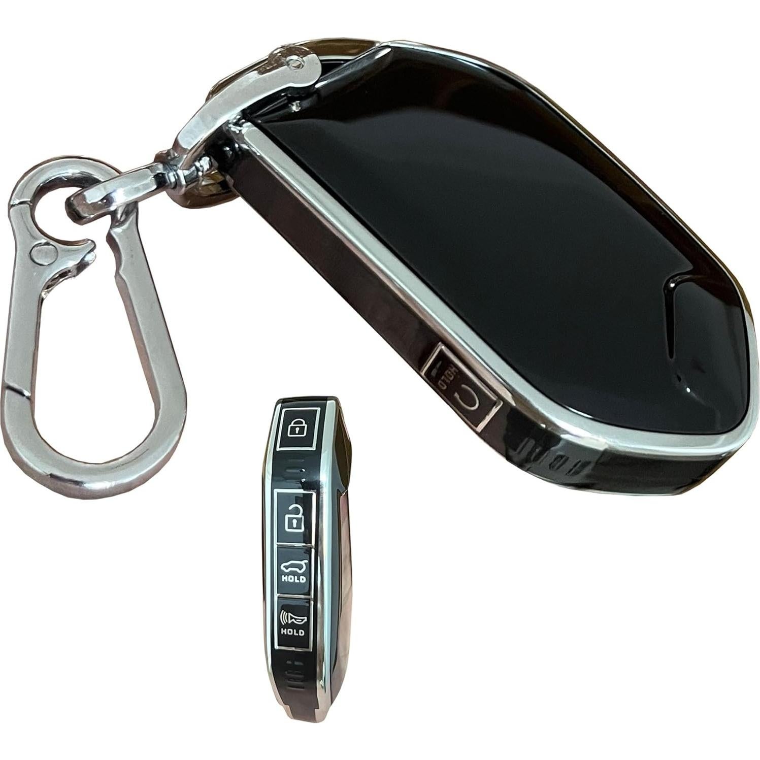 Cubierta de llave Kia Telluride 2023 AIOEUOIA TPU Negro-Plata