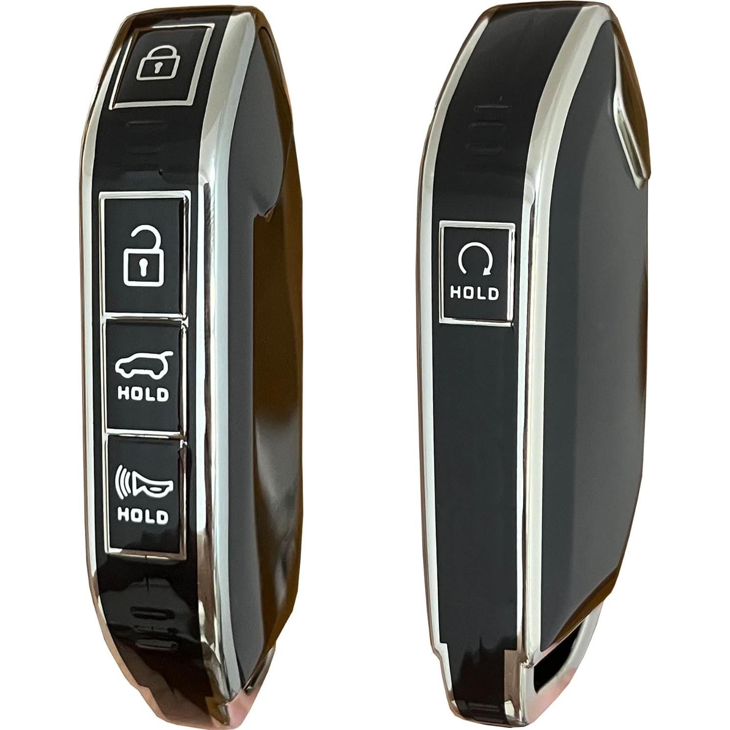 Cubierta de llave Kia Telluride 2023 AIOEUOIA TPU Negro-Plata