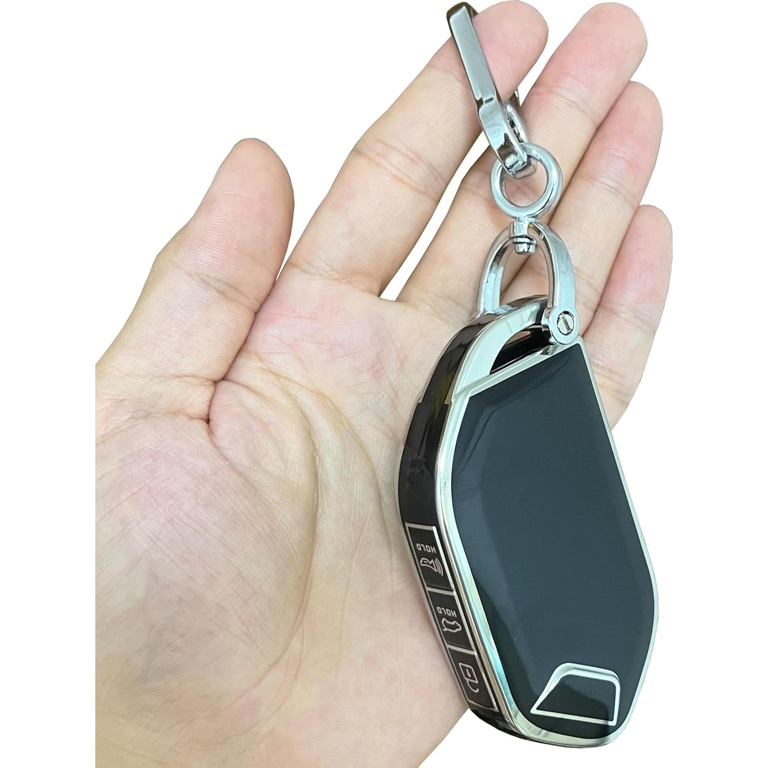 Cubierta de llave Kia Telluride 2023 AIOEUOIA TPU Negro-Plata